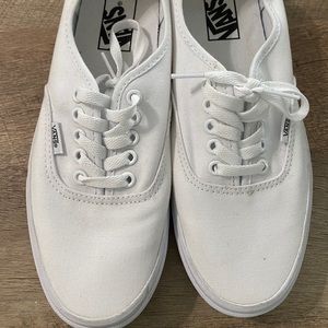 Vans White Lace Ups - Size Men 7.5/Women 9